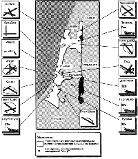 Схема расположения аэродромов.